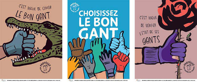 Des affiches de l'INRS pour sensibiliser à l'importance de choisir les bons  gants de protection - EPI