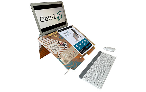 Fiche produit Opti-2, le rehausseur d'ordinateur portable